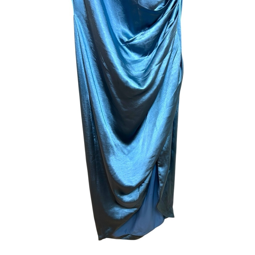 Elliatt x Revolve, Women’s ‘Cassini’ One-Shoulder Midi Satin Dress - Blue, Large - Picture 6 of 14